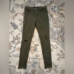 EXPRESS DISTRESSED OLIVE GREEN LEGGING/JEAN/JEGGING
